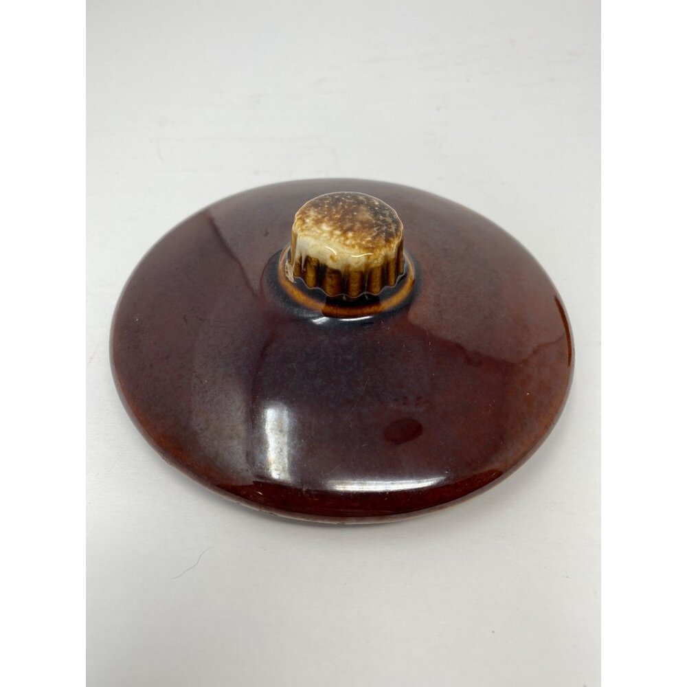 Set of 2 Vintage Hull Oven Proof USA With Handle and Lid Brown Drip Glaze 8 Oz - Picture 10 of 13